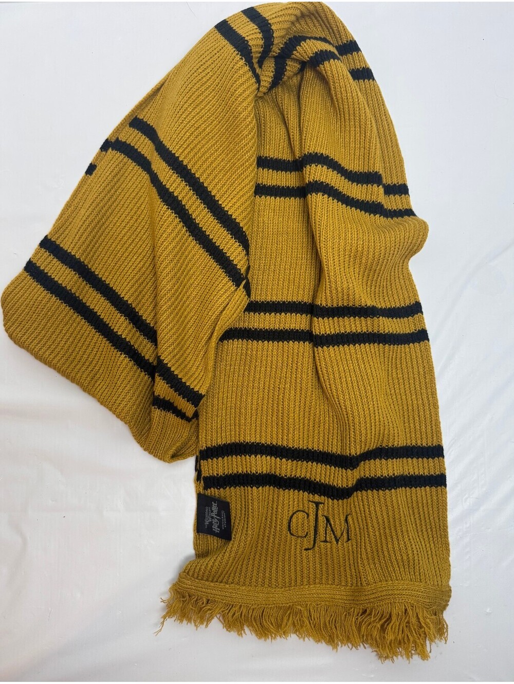 Harry Potter Monogrammed Hufflepuff Yellow Black scarf
